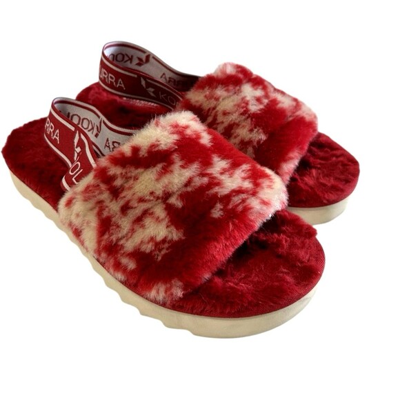Koolaburra by UGG  Fuzz'n Faux Fur Slide Slipper  Red Tie Dye Womens Sz 7 - Picture 4 of 15